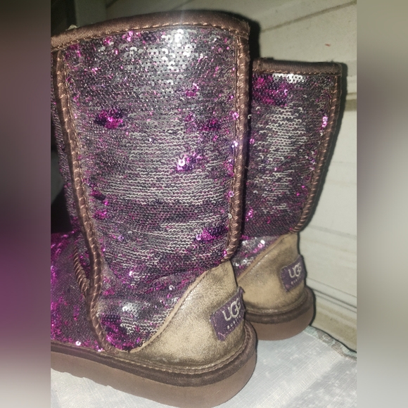 Size 8 Ugg Purple Reflective 💜 Boots winter warm shoes sequin - Picture 4 of 8